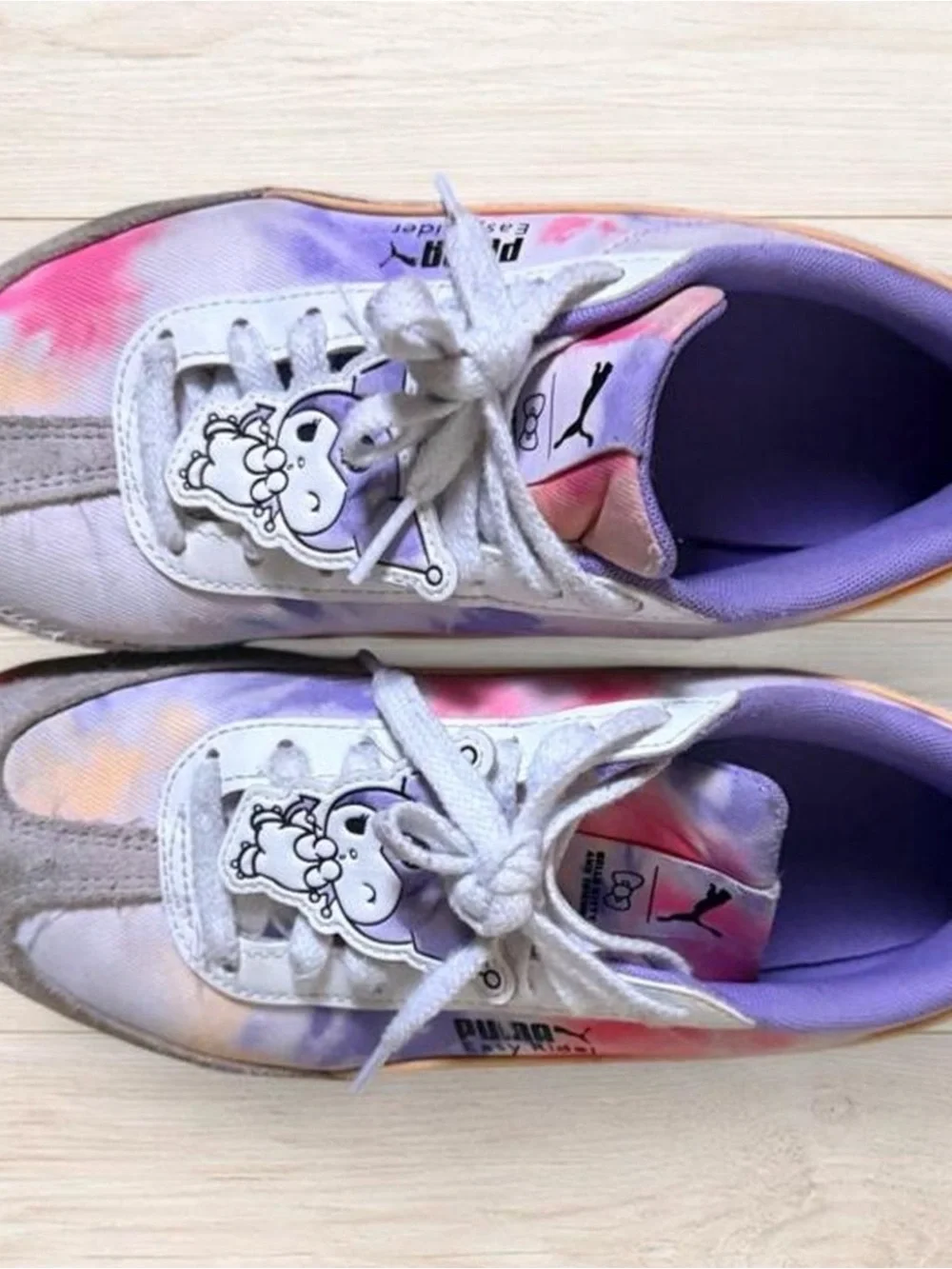 Sanrio x Puma Kids Tie-Dye Purple & Pink Sneakers with Character Accent